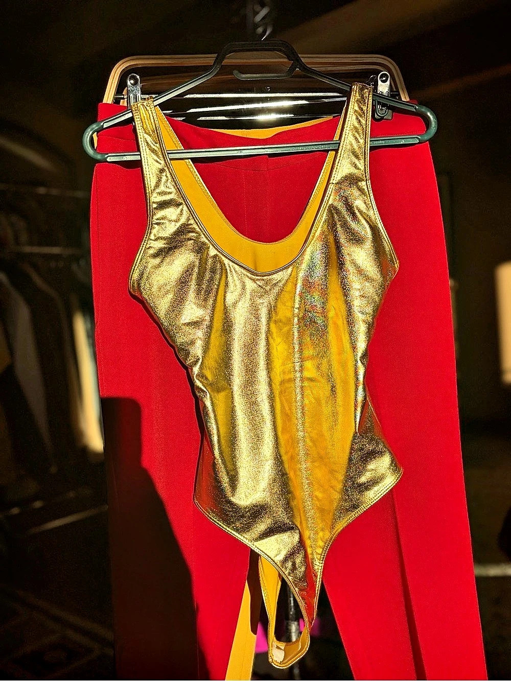 Metallic Gold One-Piece Bodysuit Size Small